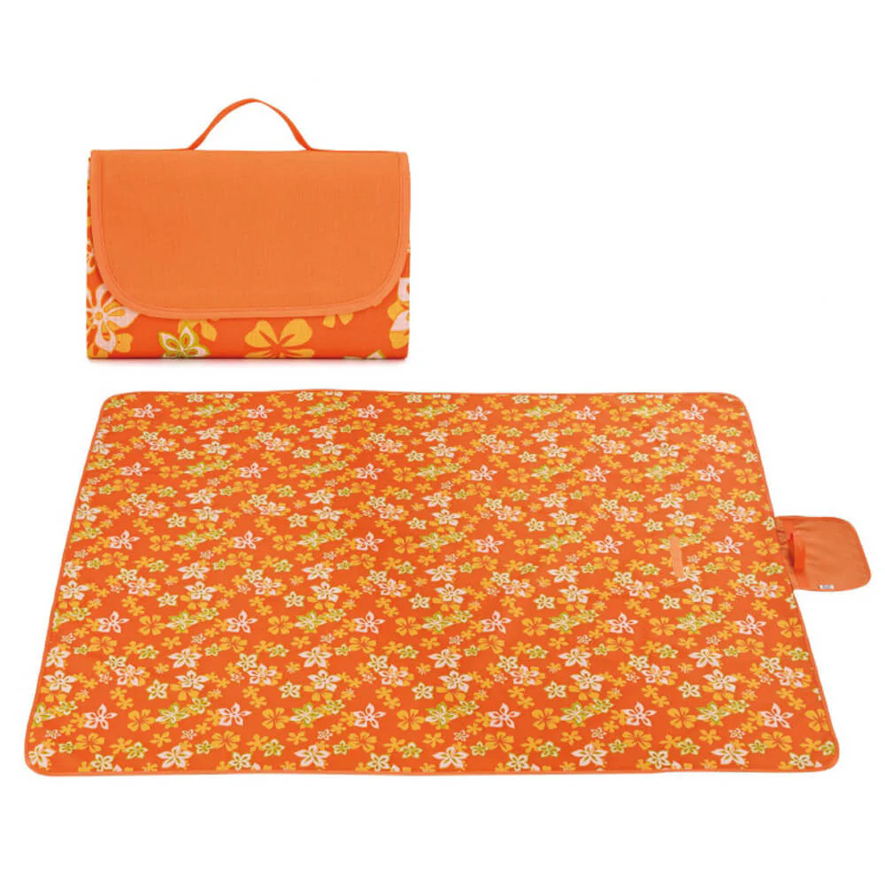 Nappe pique-nique Fleurs orangées – Image 3